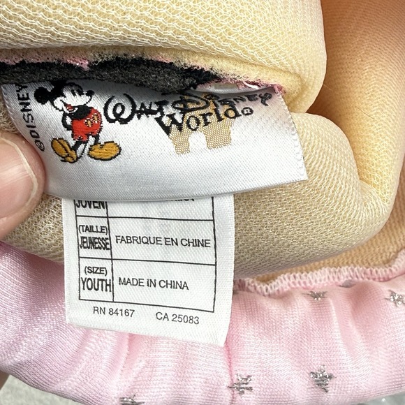Walt Disney World Minnie Mouse Sparkle Cone Hat with Veil Youth Size Pink Magic - Picture 7 of 7
